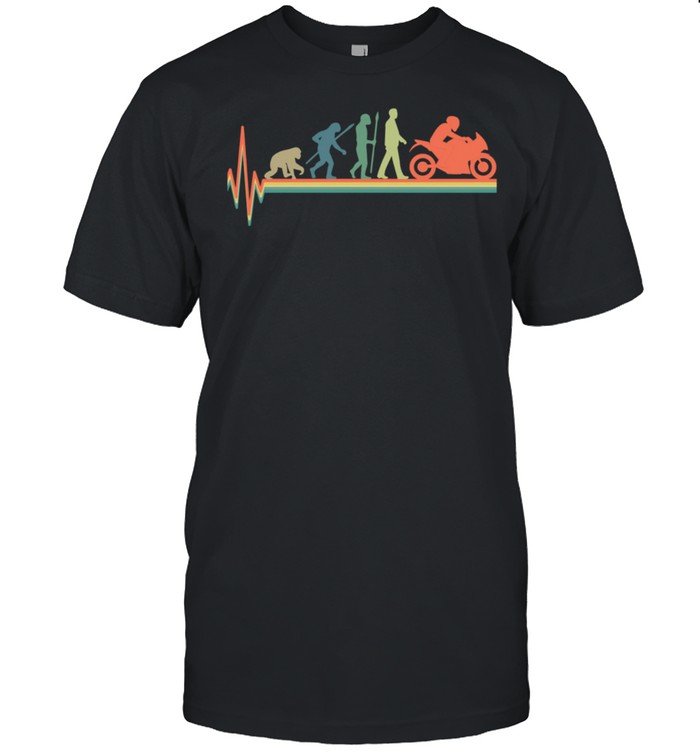 Vintage Motorbike Motorsport Evolution Motorcycle heartbeat shirt Classic Men's T-shirt