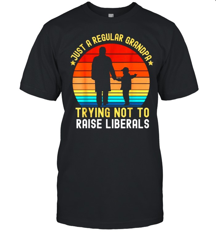 Just A Regular Grandpa Trying Not To Raise Liberals Pawpaw Vintage T-Shirt