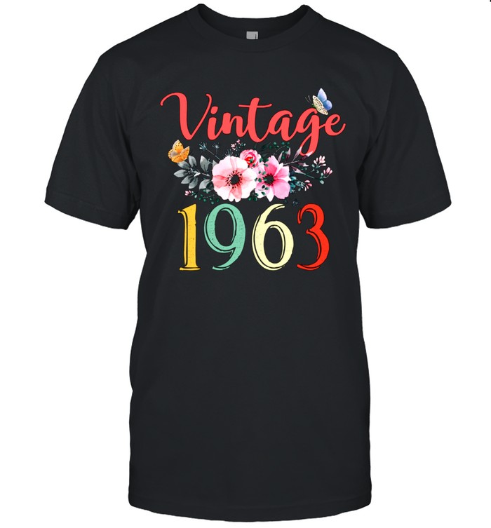 Vintage 1963 Floral 58th Birthday Awesome Since 1963 shirt Classic Men's T-shirt