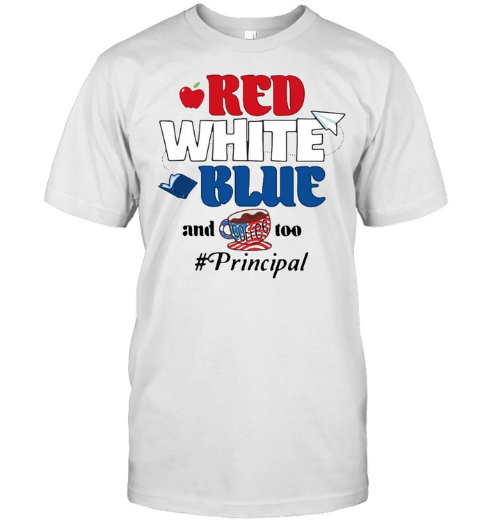 Apple Red White Blue And Coffee Too Principal T-shirt Classic Men's T-shirt