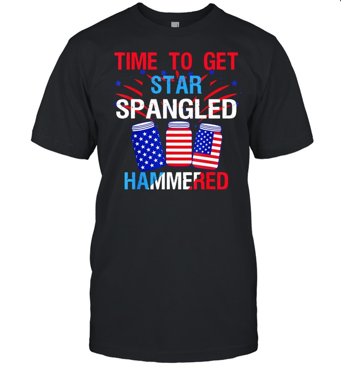 Time to get star spangled hammered 4th Of July America Beer shirt Classic Men's T-shirt