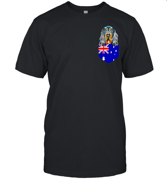 Australia Flag Gordon Setter Dog In Pocket shirt Classic Men's T-shirt