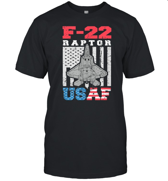 F22 Raptor Jet Fighter US Flag Patriotic American USAF shirt Classic Men's T-shirt