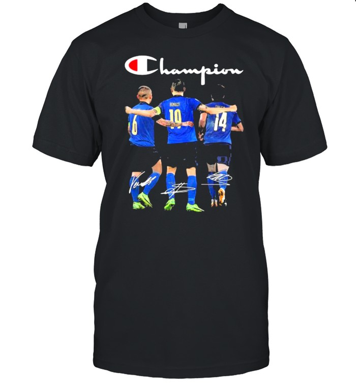 Champion Italy Marco Verratti Leonardo Bonucci Federico Chiesa signatures t-shirt Classic Men's T-shirt