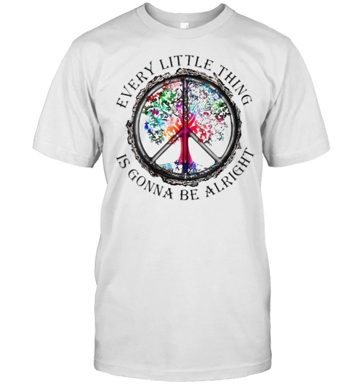 Hippie Girl Every Little Thing Is Gonna Be Alright Peace  Classic Men's T-shirt