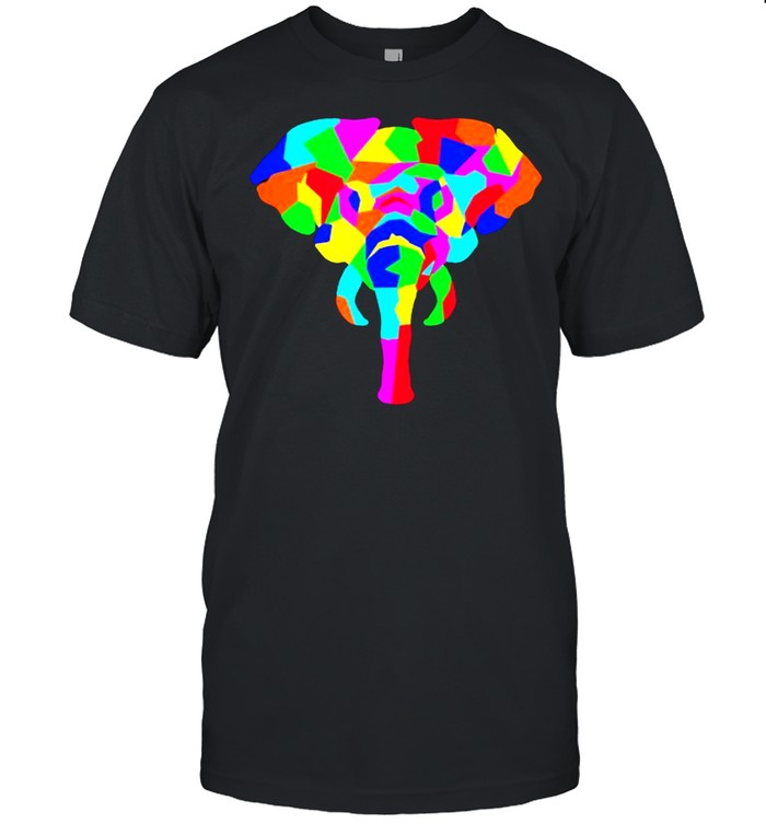 Geometric Elephant Colorful Animal Graphic T- Classic Men's T-shirt