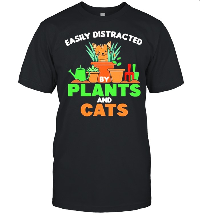 Gardening Easily distracted by Plants and Cats shirt Classic Men's T-shirt
