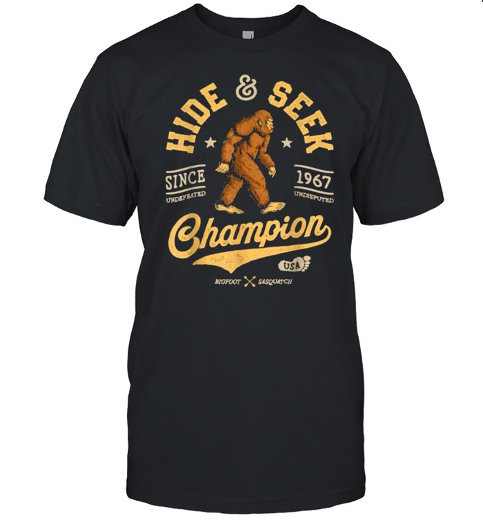 Hide And Seek Champion Funny Bigfoot Sasquatch Retro T-Shirt