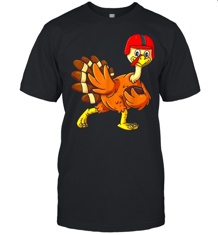 Thanksgiving Turkey Football Player Trophy Award Pose T-Shirt