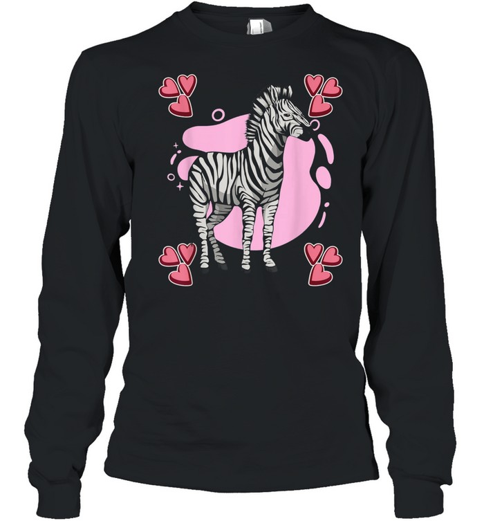 Zebra Heart Design Safari Zoo Stuff Zebras shirt Long Sleeved T-shirt