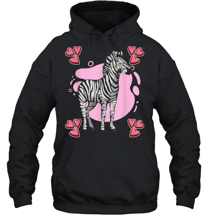 Zebra Heart Design Safari Zoo Stuff Zebras shirt Unisex Hoodie