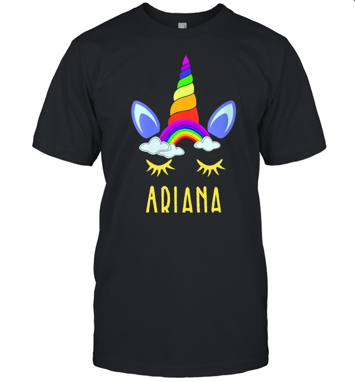 Ariana Rainbow Unicorn Personalized Girl's First Name shirt