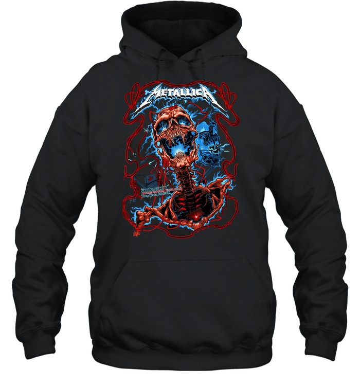 Love Metallica’s Cool Skull Lightning Blue T-shirt Unisex Hoodie