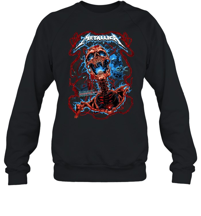 Love Metallica’s Cool Skull Lightning Blue T-shirt Unisex Sweatshirt