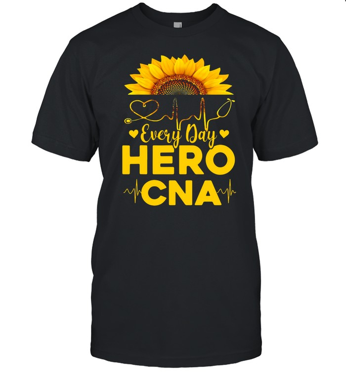 Sunflower Nurse Everyday Hero CNA Gold T-shirt