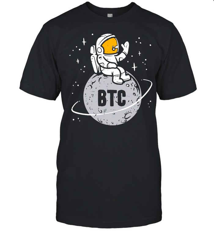 Astronaut Moon BTC Bitcoin Crypto Cryptocurrency T-shirt