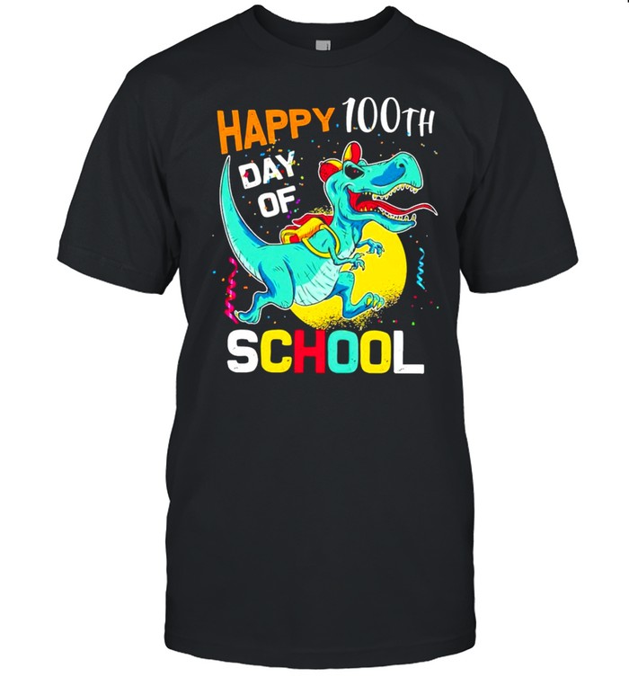 Dinosaur happy 100 days of school shirt Classic Men's T-shirt