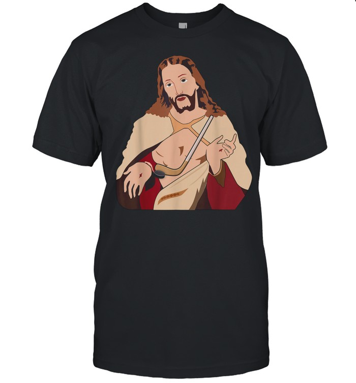 Christian Hockey Player Coach Sport Puck Life Jesus shirt Classic Men's T-shirt