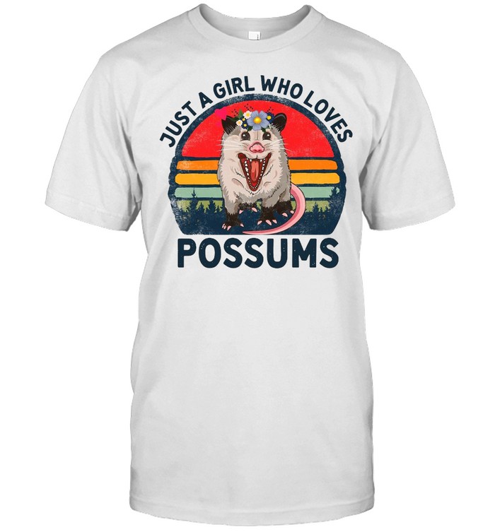 Just A Girl Who Loves Possums Vintage Retro T-shirt Classic Men's T-shirt