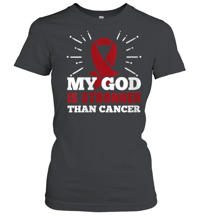My God Is Stronger Than Myeloma Cancer Faith Awareness T- Classic Women's T-shirt