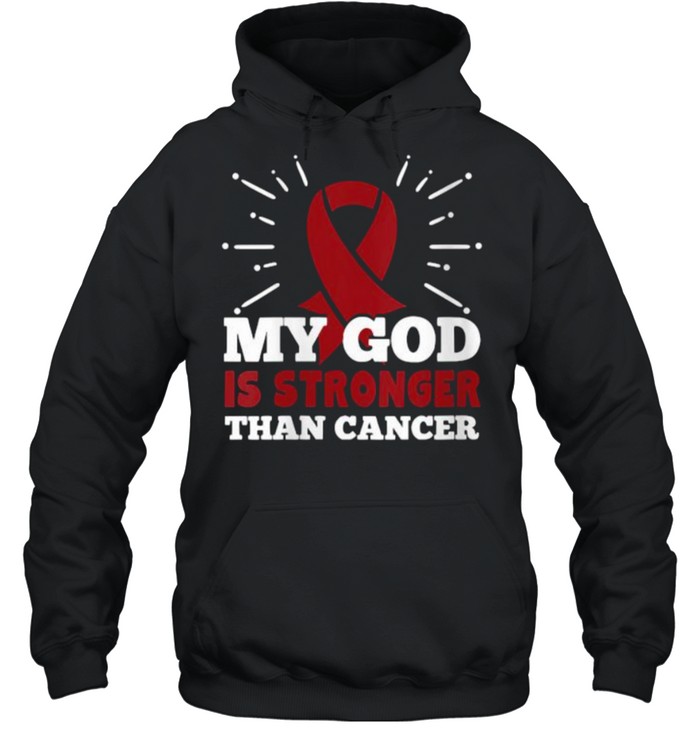 My God Is Stronger Than Myeloma Cancer Faith Awareness T- Unisex Hoodie