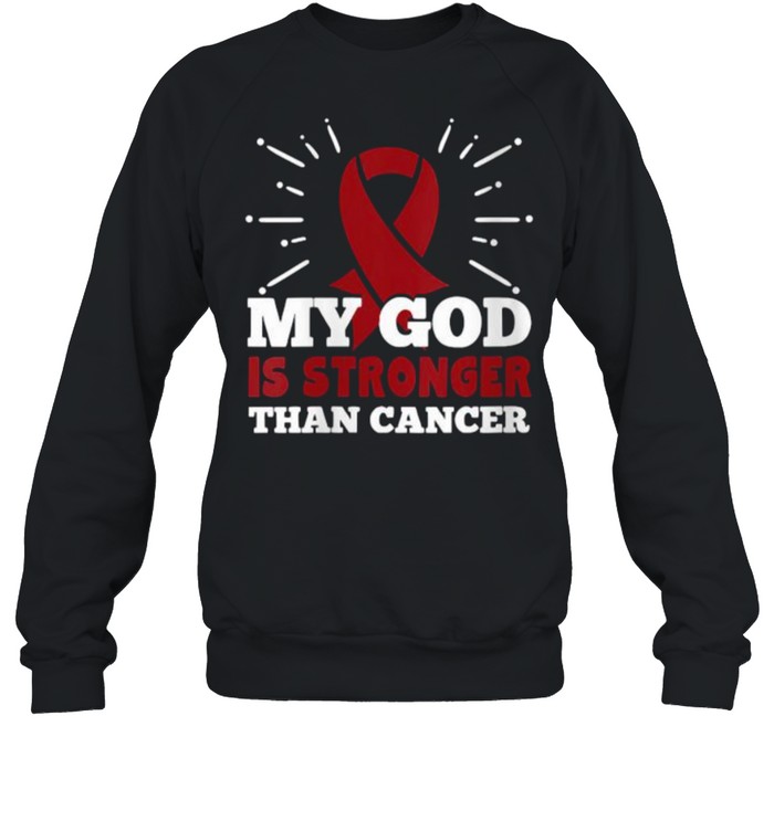 My God Is Stronger Than Myeloma Cancer Faith Awareness T- Unisex Sweatshirt