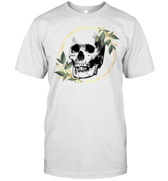 Skull and Floral Wreath Spooky Season T- Classic Men's T-shirt