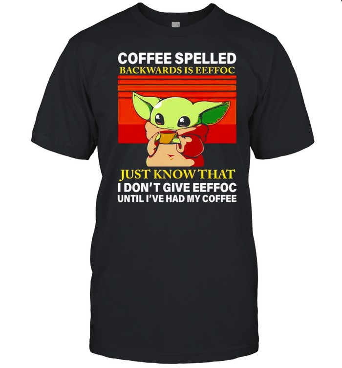 Baby Yoda coffee spelled backwards is eeffoc shirt Classic Men's T-shirt