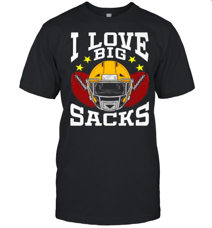 I Love Big Sacks American Football Helmet T- Classic Men's T-shirt