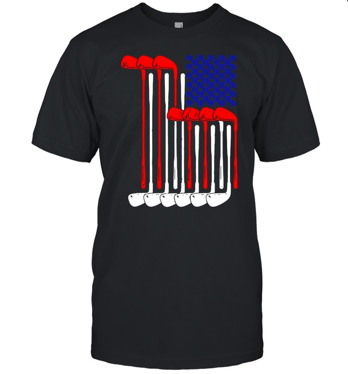 Golf Retro With American Flag Vintage Golf Club T-shirt Classic Men's T-shirt