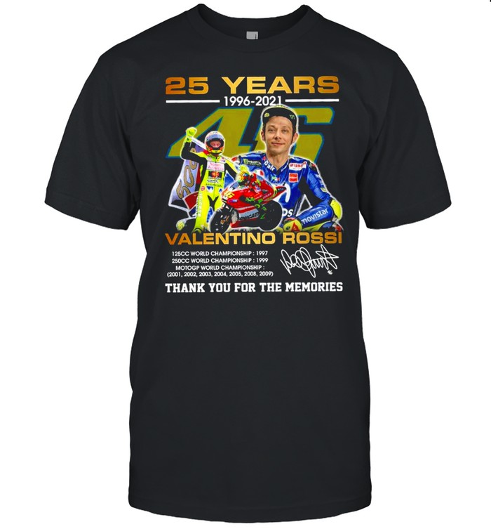 25 years 1996 2021 valentino rossi thank you for the memories shirt Classic Men's T-shirt
