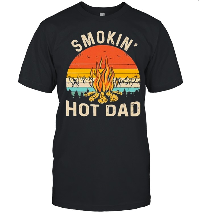 camping smokin hot dad vintage shirt Classic Men's T-shirt