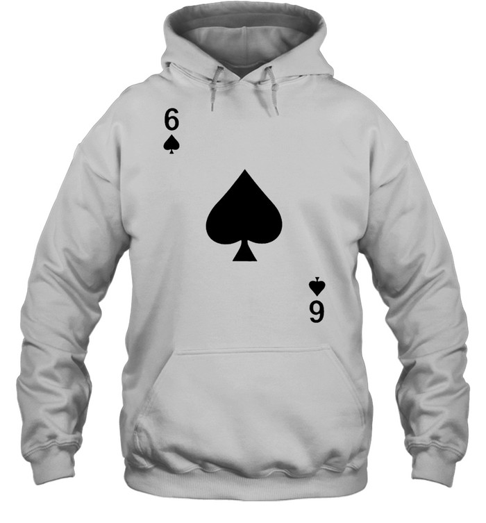 Six of spades blackjack playing cards shirt Unisex Hoodie