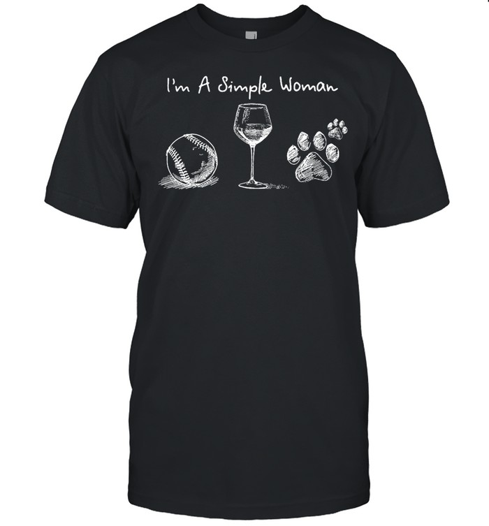Im a simple woman baseball wine and dog shirt Classic Men's T-shirt