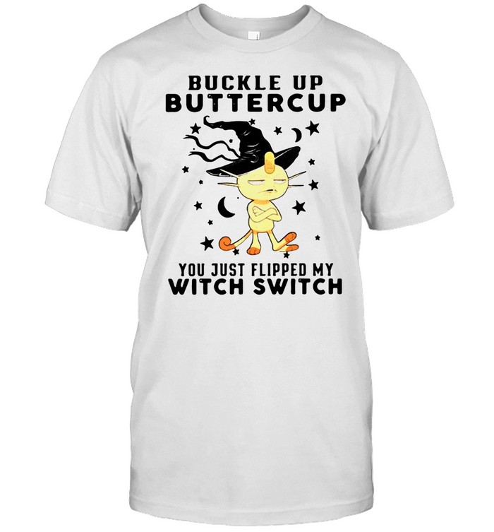 Monkey Buckle Up Buttercup You just Flipped My Witch Switch Halloween T-shirt