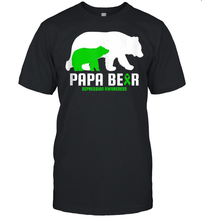Depression Awareness Unhappiness Related Papa Bear Ribbon shirt Classic Men's T-shirt