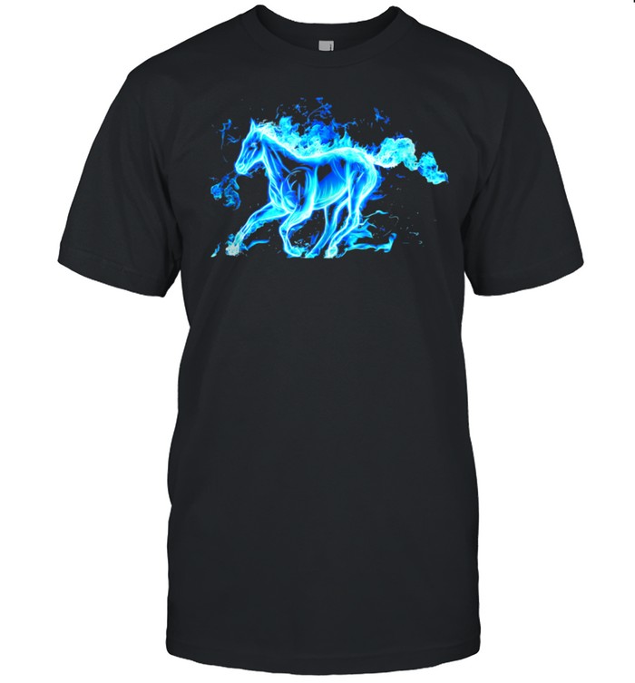 Horse blue horse fiery horse background abstract art shirt Classic Men's T-shirt