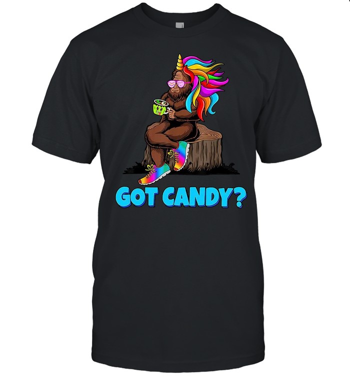 Bigfoot Sasquatch in Unicorn Got Candy T-shirt