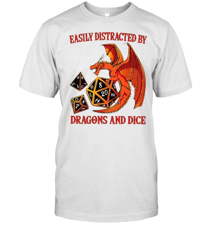 dragon easily distracted by dragons and dice shirt Classic Men's T-shirt
