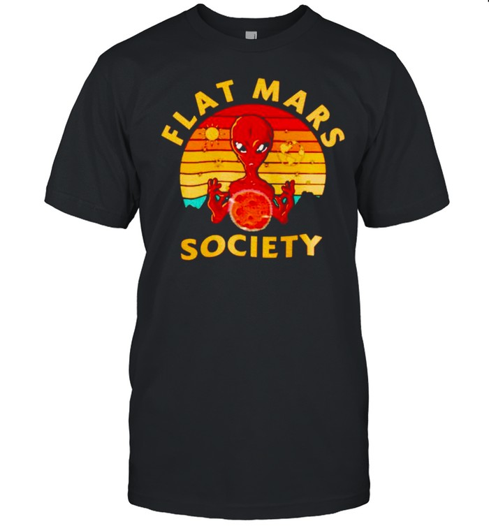 Alien holding Mars flat mars society shirt