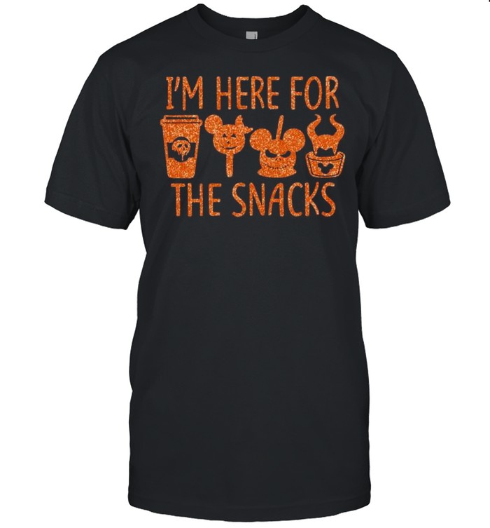 I’m Here For The Snacks Disney Jack Skeleton and Witch Halloween shirt