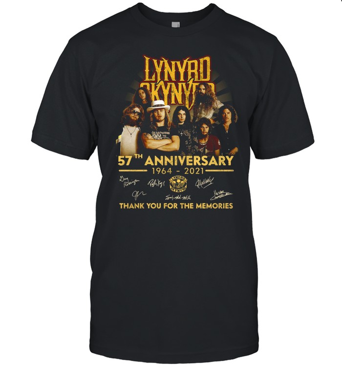 Lynyrd skynyrd 57th anniversary 1964 2021 thank you for the memories shirt