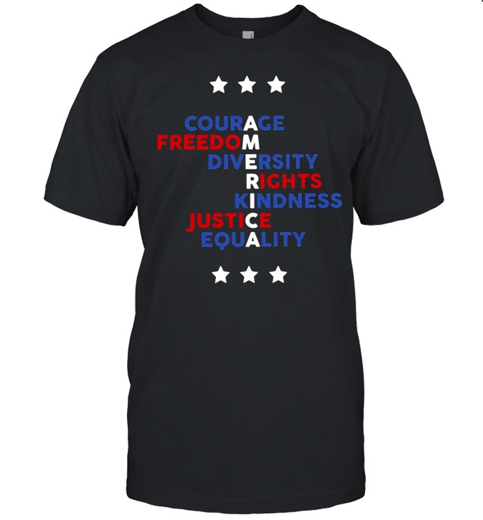 America courage freedom diversity rights kindness justice equality shirt Classic Men's T-shirt
