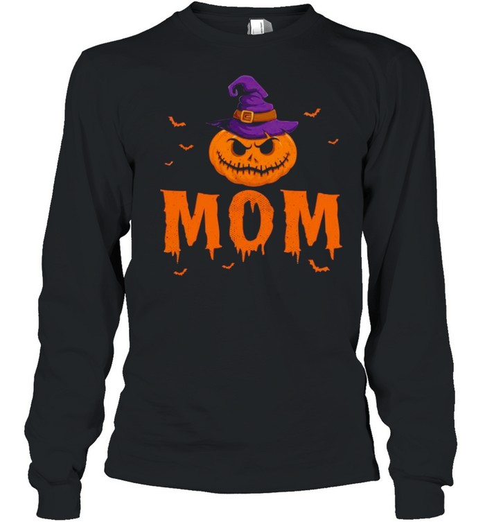 Pumpkin Witch Hat Mom Matching Family Halloween shirt Long Sleeved T-shirt