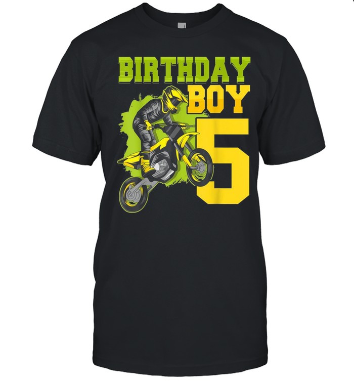 Motocross MX 5th 5 Year Old Dirt Bike Birthday Party shirt Classic Men's T-shirt