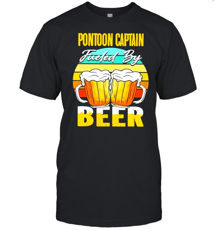 boating pontoon captain guided by beer vintage shirt