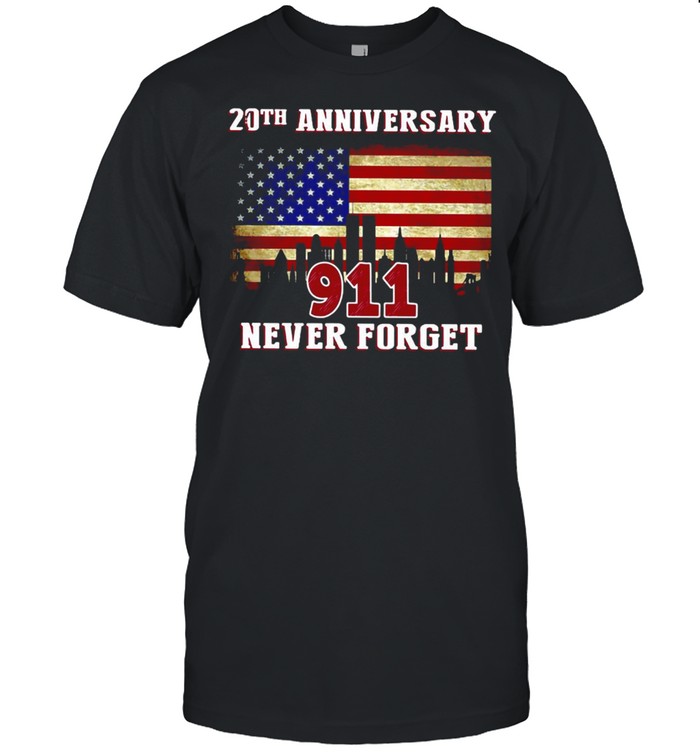 American Flag 20th Anniversary 9-11 Never Forget T-shirt Classic Men's T-shirt
