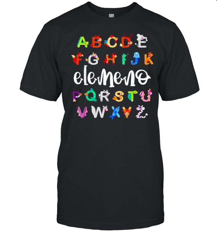 Animal alphabet elemeno learning and teaching alphabet shirt