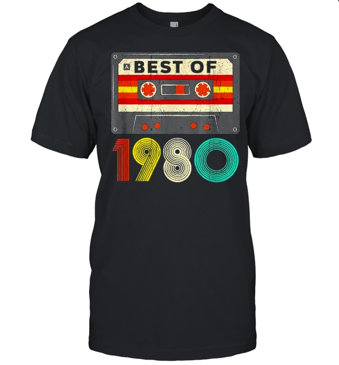 Best of 1980 Retro Cassette Tape 41st Birthday 41 Years T-Shirt
