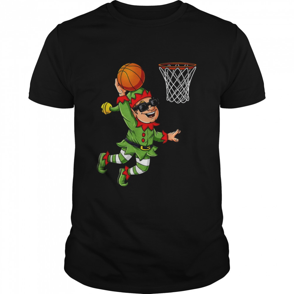 Christmas Elf Dunking A Basketball Boys Xmas shirt Classic Men's T-shirt
